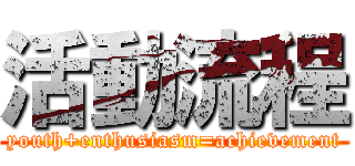 活動流程 (youth+enthusiasm=achievement)