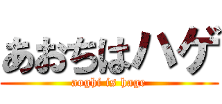 あおちはハゲ (aoghi is hage)
