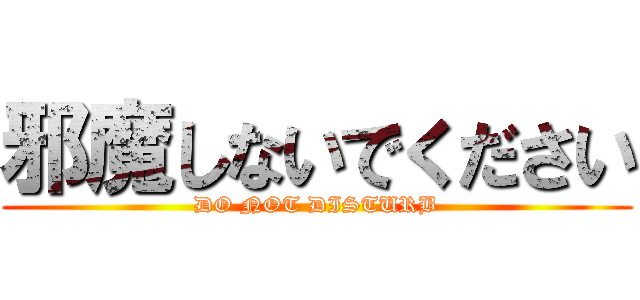 邪魔しないでください (DO NOT DISTURB)