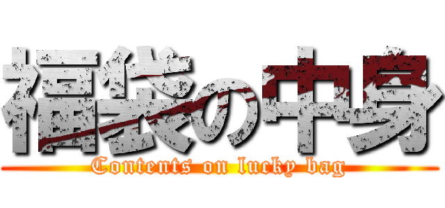 福袋の中身 (Contents on lucky bag)