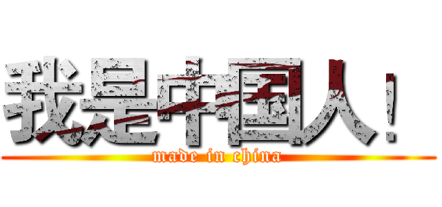 我是中国人！ (made in china)