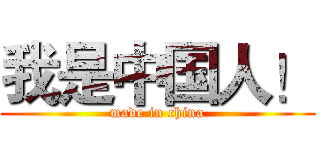 我是中国人！ (made in china)