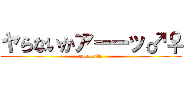 ヤらないかアーーッ♂♀ (yaranaika)