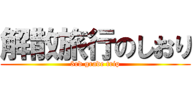 解散旅行のしおり (3rd grade trip)