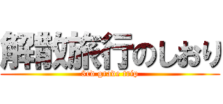 解散旅行のしおり (3rd grade trip)