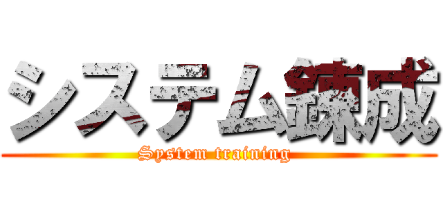 システム錬成 (System training )