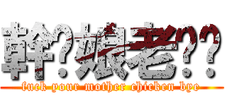 幹你娘老雞掰 (fuck your mother chicken bye)