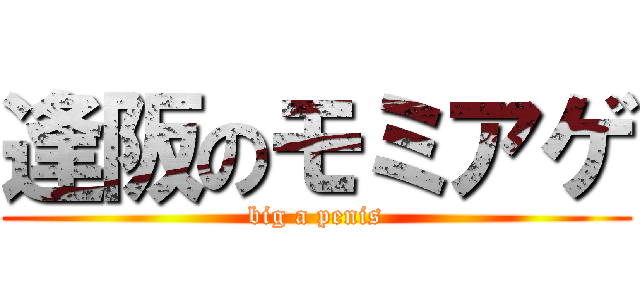 逢阪のモミアゲ (big a penis)