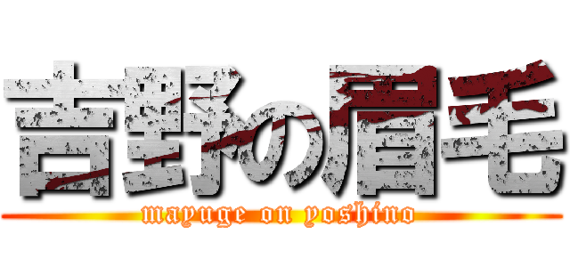 吉野の眉毛 (mayuge on yoshino)