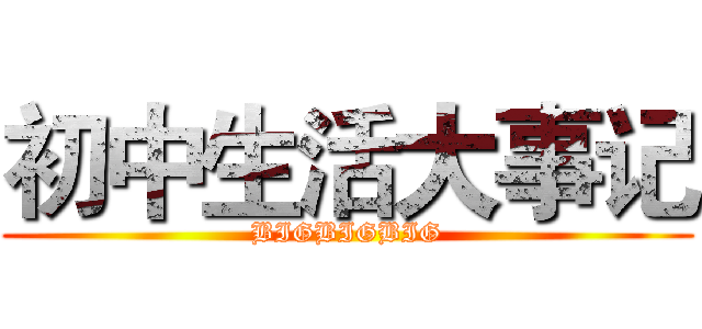 初中生活大事记 (BIGBIGBIG)