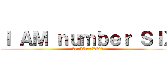 Ｉ ＡＭ ｎｕｍｂｅｒ ＳＩＸ (by Nikon D800)
