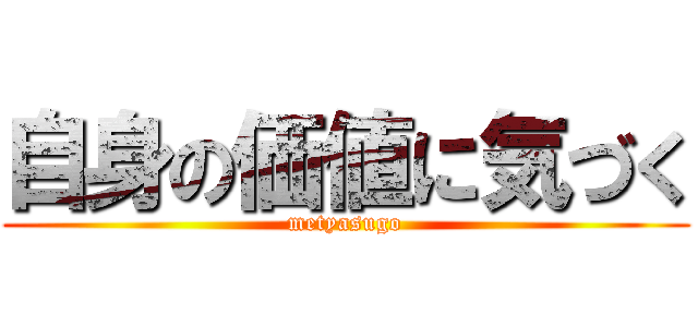 自身の価値に気づく (metyasugo)