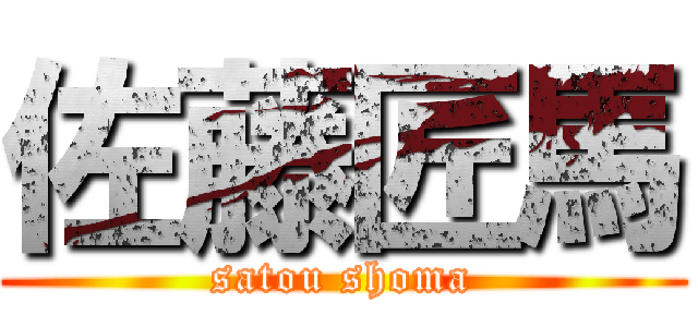 佐藤匠馬 (satou shoma)