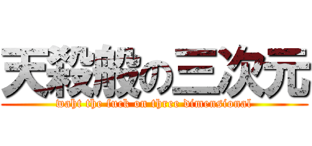 天殺般の三次元 (waht the fuck on three dimensional)