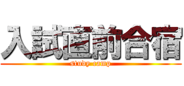 入試直前合宿 (study camp)