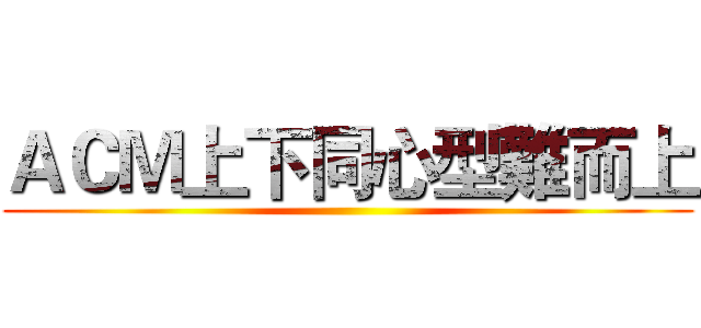 ＡＣＭ上下同心型難而上 ()