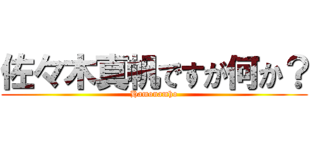 佐々木真帆ですが何か？ (Hamonamho)