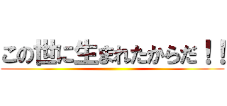 この世に生まれたからだ！！ ()
