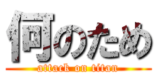 何のため (attack on titan)