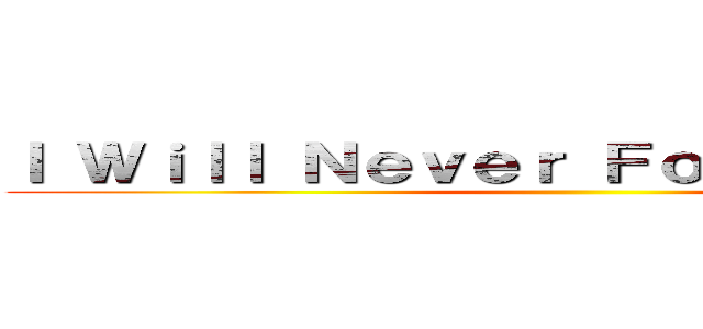 Ｉ Ｗｉｌｌ Ｎｅｖｅｒ Ｆｏｒｇｉｖｅ Ｙｏｕ ()