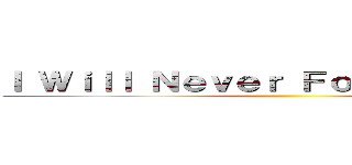 Ｉ Ｗｉｌｌ Ｎｅｖｅｒ Ｆｏｒｇｉｖｅ Ｙｏｕ ()