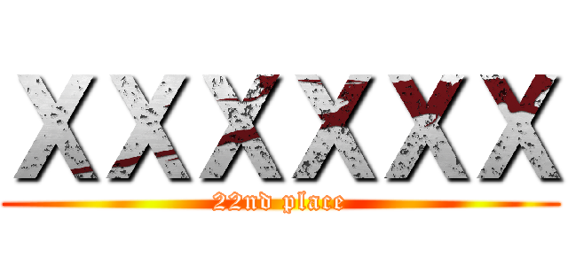 ＸＸＸＸＸＸ (22nd place)