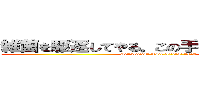 雑菌を駆逐してやる。この手から一匹残らず！ (Disinfection More Alcohol Team)