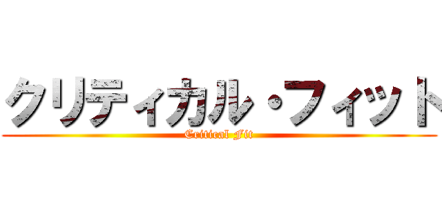 クリティカル・フィット (Critical Fit)