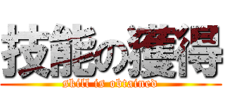 技能の獲得 (skill is obtained)