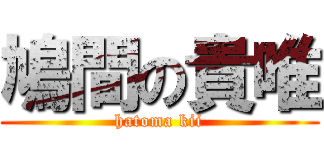 鳩間の貴唯 (hatoma kii)