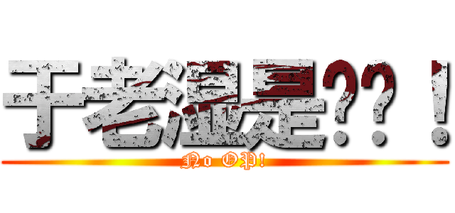 于老湿是伪饭！ (No OP!)