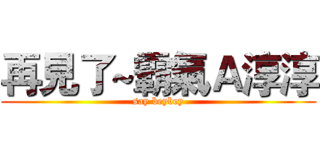 再見了~霸氣Ａ淳淳 (say beybey)