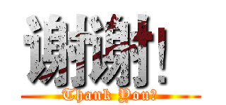 谢谢！ (Thank You！)