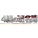 ４組の班名簿 (picnic members)