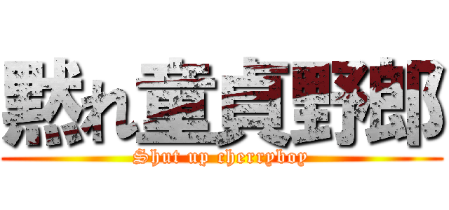 黙れ童貞野郎 (Shut up cherryboy)