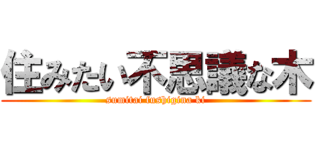 住みたい不思議な木 (sumitai fushigina ki)