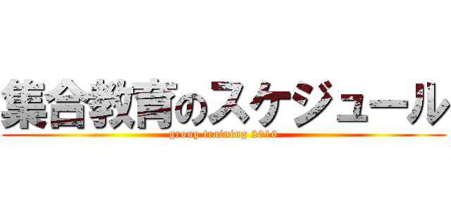 集合教育のスケジュール (group training 2016)