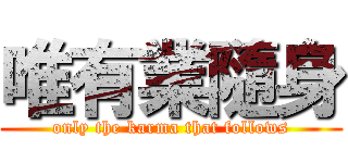 唯有業隨身 (only the karma that follows)