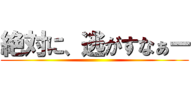 絶対に、逃がすなぁー ()