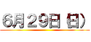 ６月２９日（日） ()