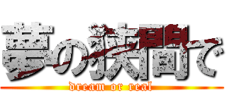 夢の狭間で (dream or real)