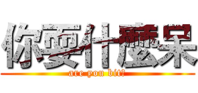 你耍什麼呆 (are you bit?)