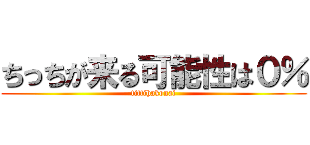 ちっちが来る可能性は０％ (tittihakonai)