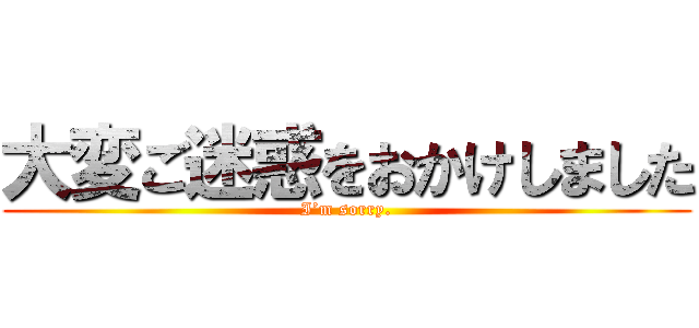 大変ご迷惑をおかけしました (I’m sorry.)