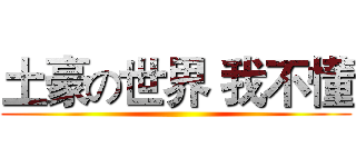 土豪の世界 我不懂 ()