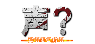 声？ (HATENA)