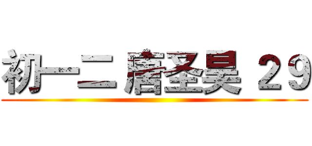 初一二 唐圣昊 ２９ ()