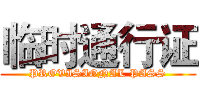 临时通行证 (PROVISIONAL PASS)