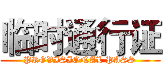 临时通行证 (PROVISIONAL PASS)