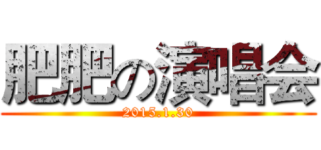 肥肥の演唱会 (2015.1.30)